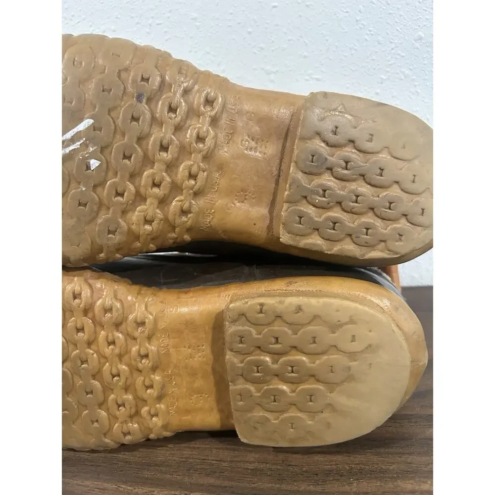 LL Bean Boots 6 Inch Original Men's Size 9M Made In USA Tan Brown Gum Leather